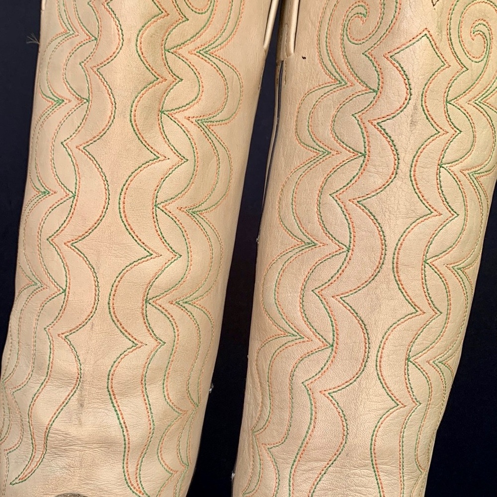FRYE Vintage Rare Tall Knee High Stitching Cowgirl Cowboy Western Boots Size 9 - Picture 5 of 13